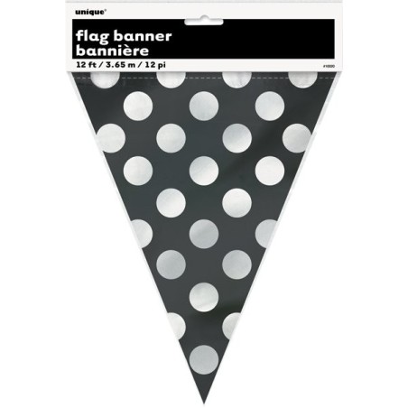 Unique Party Dots Bunting - Midnight Black