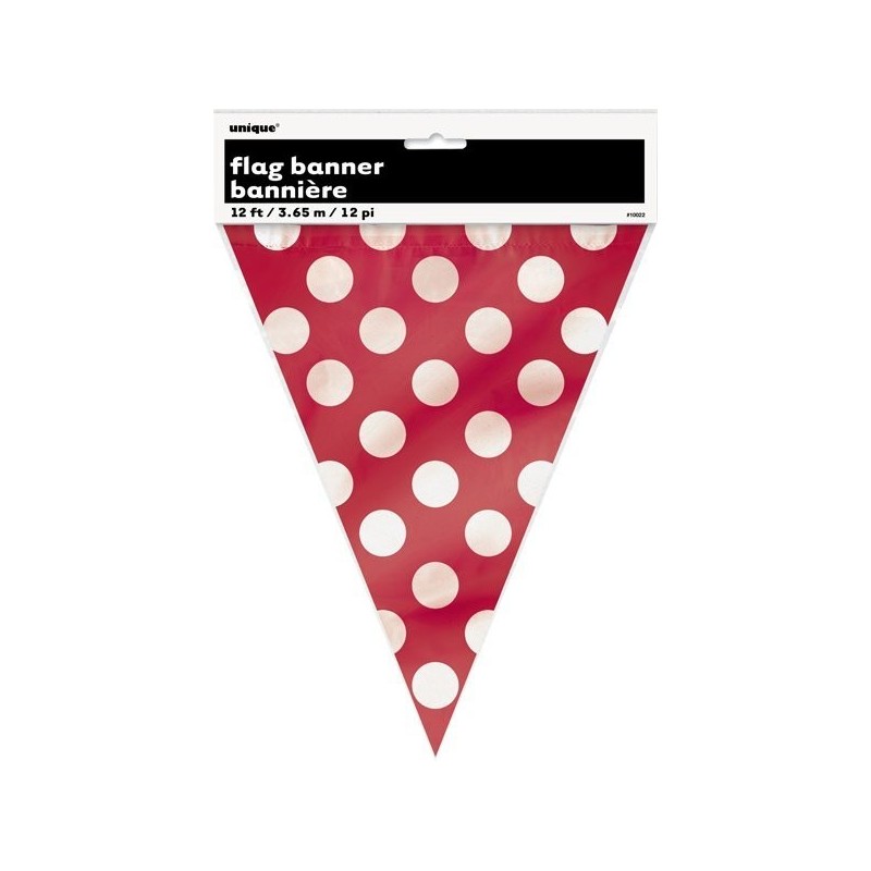 Unique Party Dots Bunting - Ruby Red