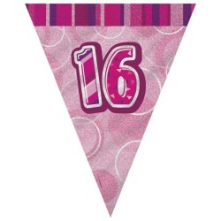 Unique Party Pink Pennant Bunting - 16