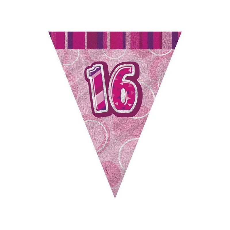 Unique Party Pink Pennant Bunting - 16