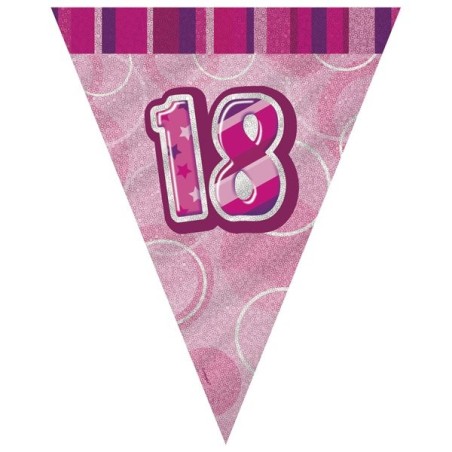 Unique Party Pink Pennant Bunting - 18