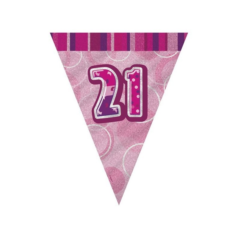 Unique Party Pink Pennant Bunting - 21