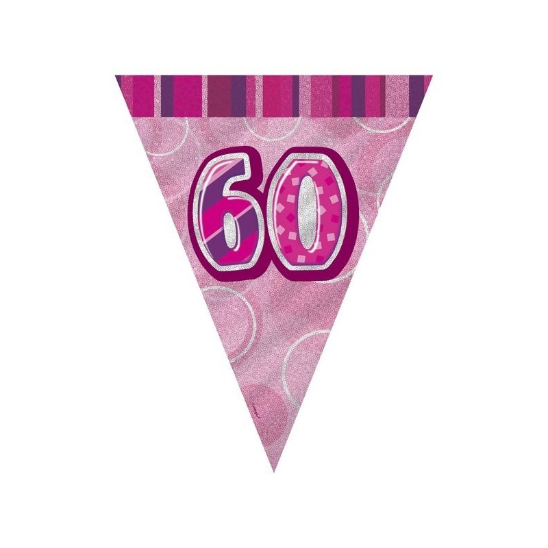 Unique Party Pink Pennant Bunting - 60