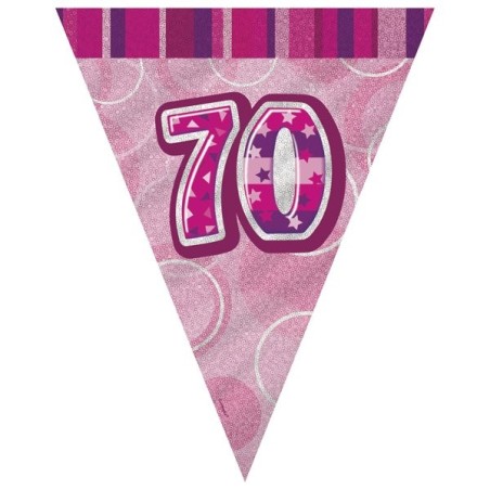Unique Party Pink Pennant Bunting - 70