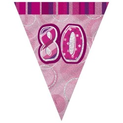Unique Party Pink Pennant Bunting - 80