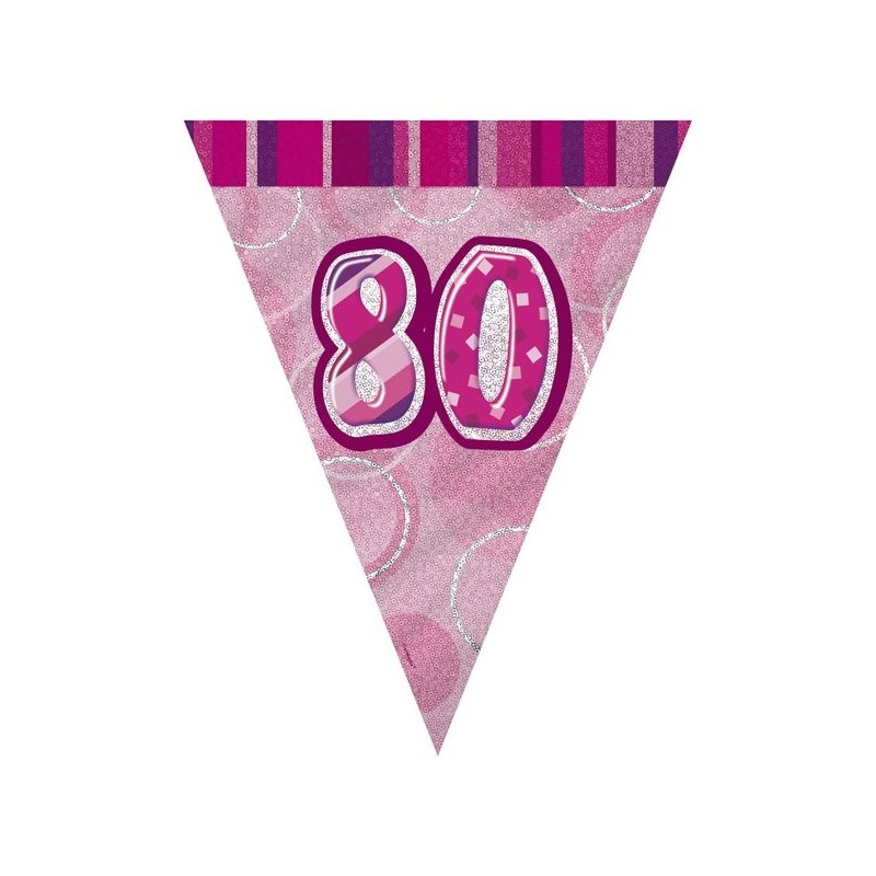 Unique Party Pink Pennant Bunting - 80