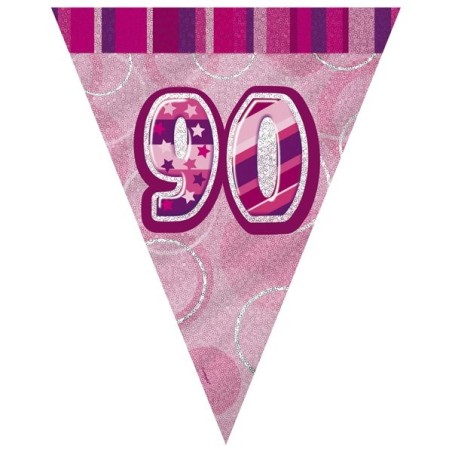 Unique Party Pink Pennant Bunting - 90