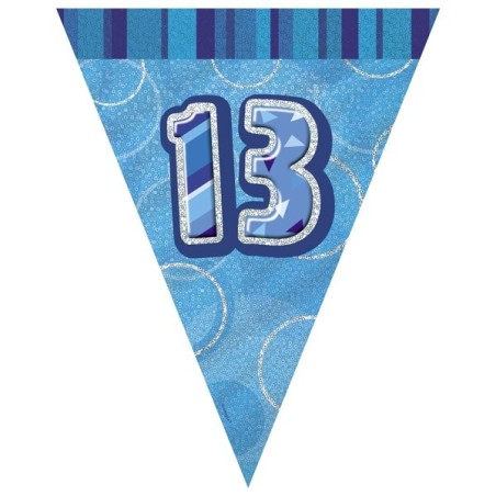 Unique Party Blue Pennant Bunting - 13