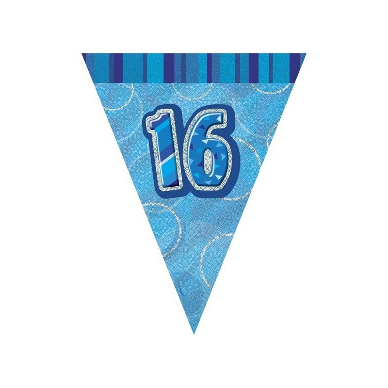 Unique Party Blue Pennant Bunting - 16