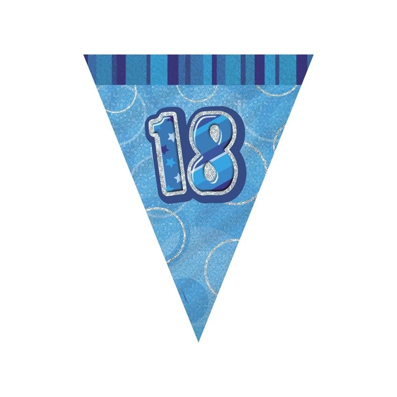 Unique Party Blue Pennant Bunting - 18