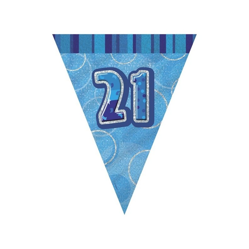 Unique Party Blue Pennant Bunting - 21