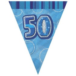 Unique Party Blue Pennant Bunting - 50