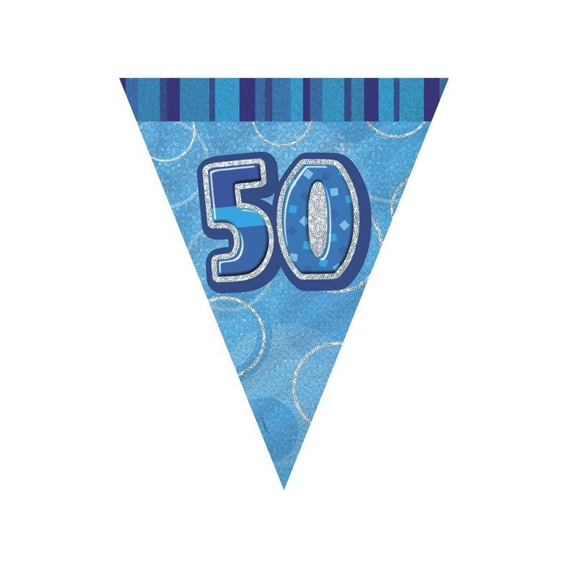 Unique Party Blue Pennant Bunting - 50