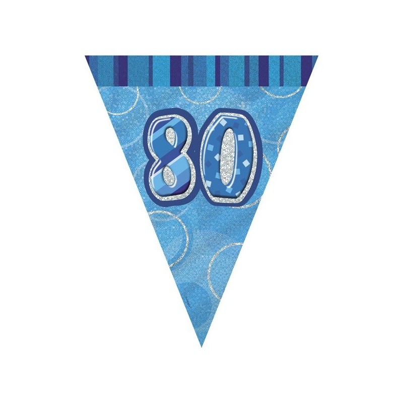Unique Party Blue Pennant Bunting - 80