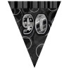 Unique Party Black-Silver Pennant Bunting - 90