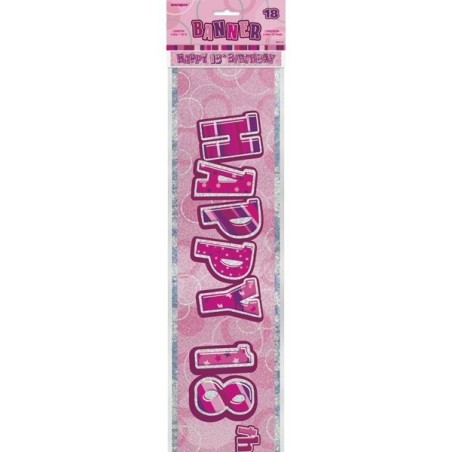 Unique Party Pink Foil Banner - 18