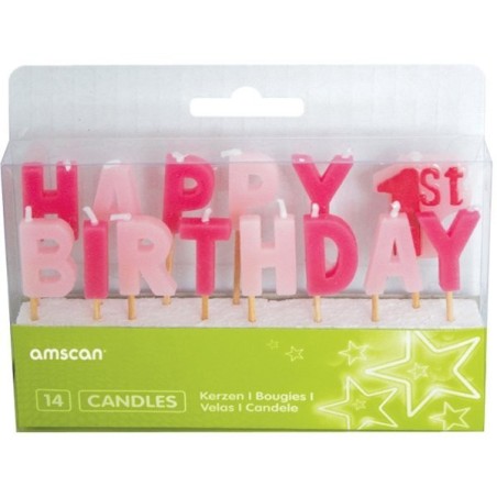 Amscan Pick Candles - 1st Birthday Girl