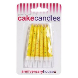 Creative Party Glitter Candles - Yellow