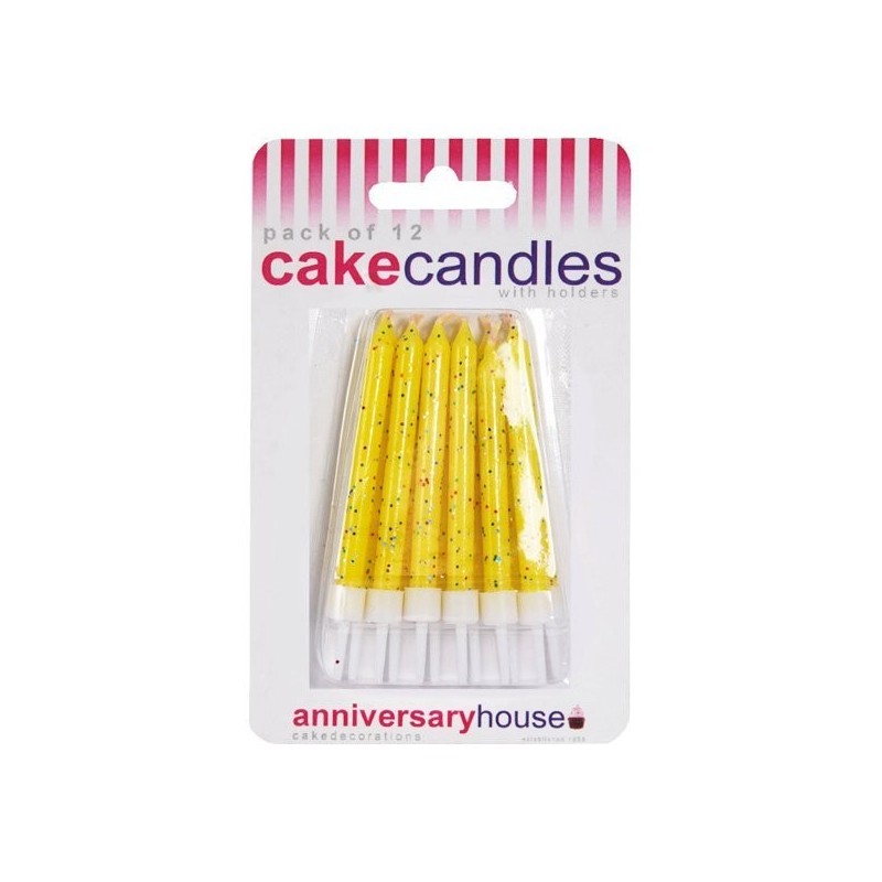 Creative Party Glitter Candles - Yellow