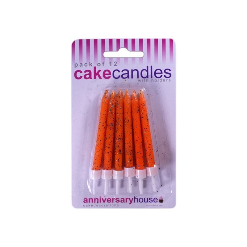 Creative Party Glitter Candles - Orange
