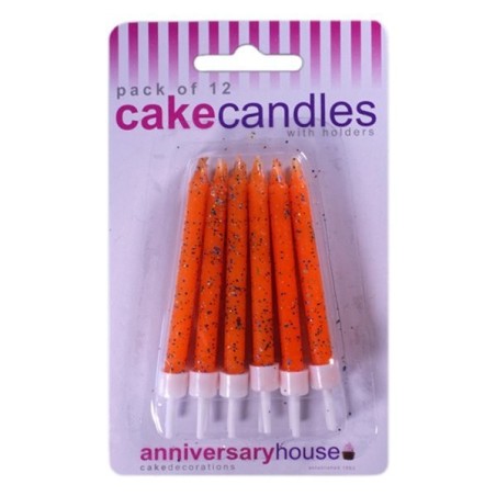 Creative Party Glitter Candles - Orange