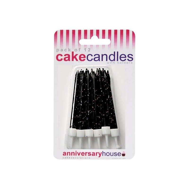 Creative Party Glitter Candles - Black