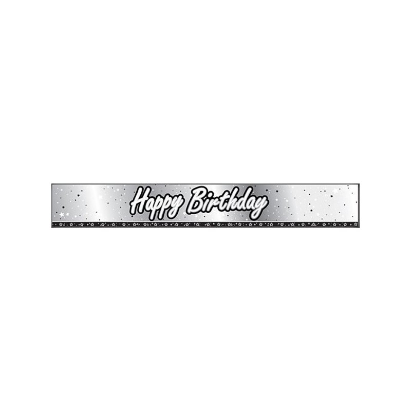Creative Party 9 Foot Black Foil Banner - Birthday