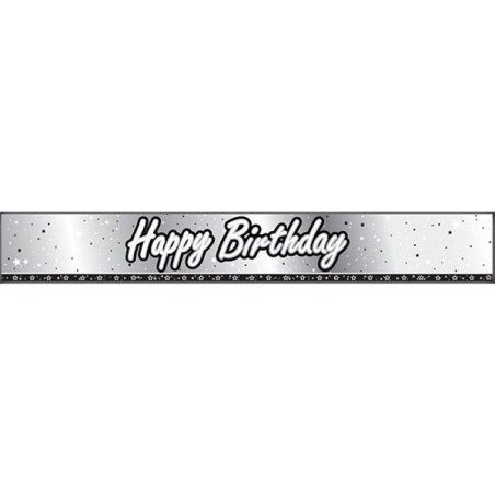 Creative Party 9 Foot Black Foil Banner - Birthday