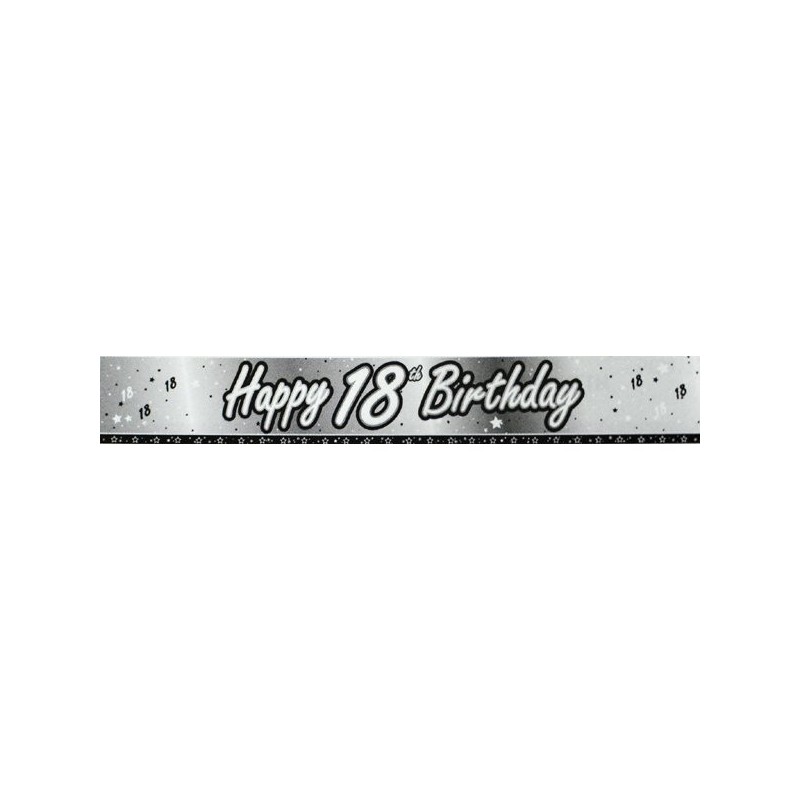 Creative Party 9 Foot Black Foil Banner - 18th