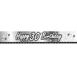 Creative Party 9 Foot Black Foil Banner - 30th