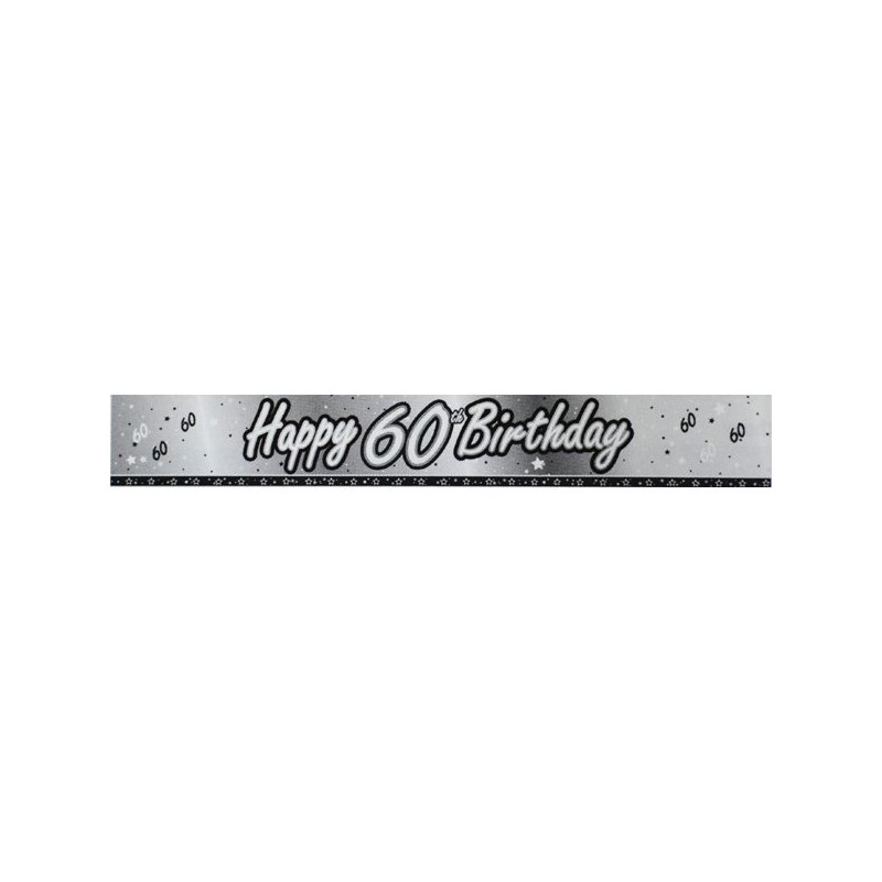 Creative Party 9 Foot Black Foil Banner - 60th