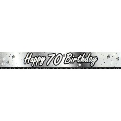 Creative Party 9 Foot Black Foil Banner - 70th