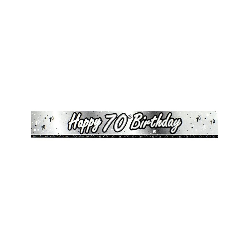 Creative Party 9 Foot Black Foil Banner - 70th