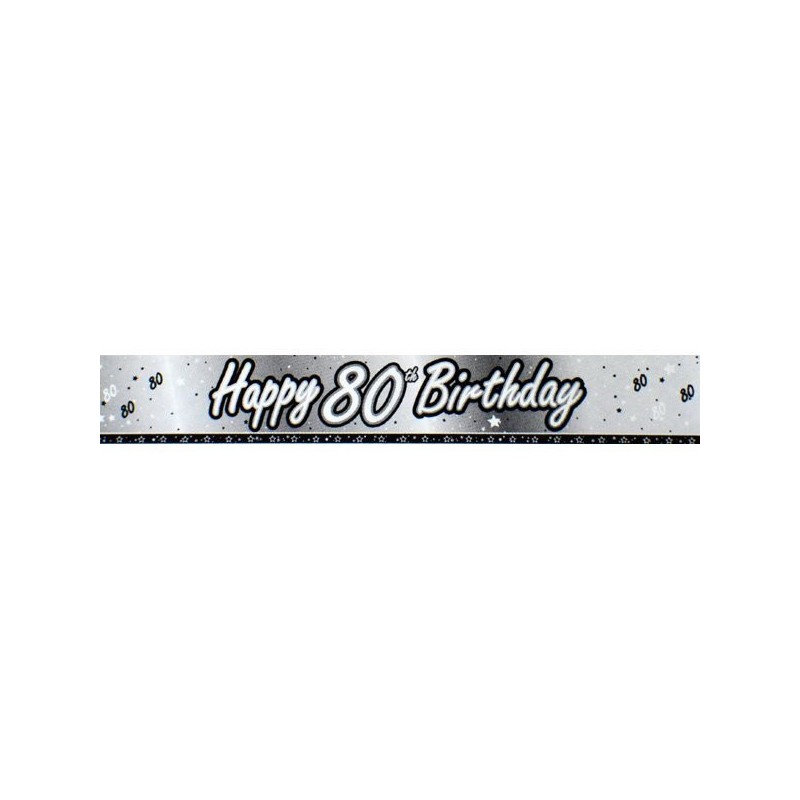 Creative Party 9 Foot Black Foil Banner - 80th