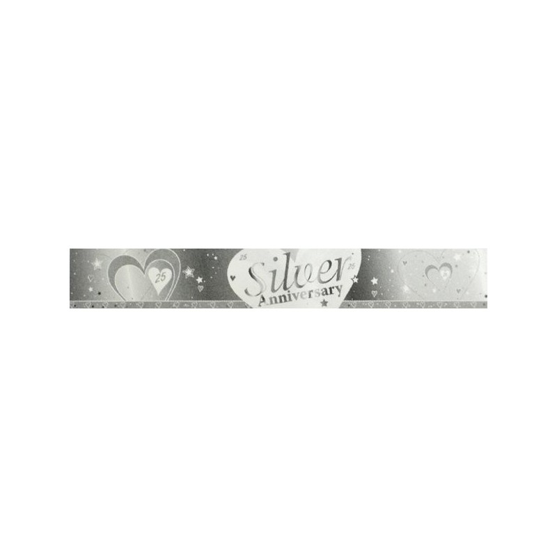 Creative Party 9 Foot Anniversary Foil Banner - Silver