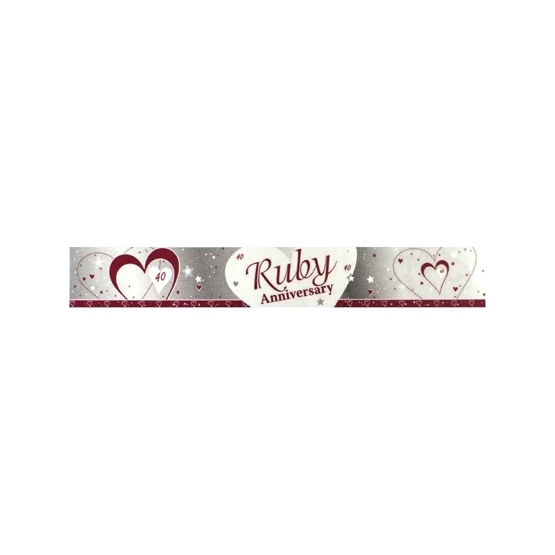 Creative Party 9 Foot Anniversary Foil Banner - Ruby