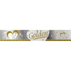 Creative Party 9 Foot Anniversary Foil Banner - Golden