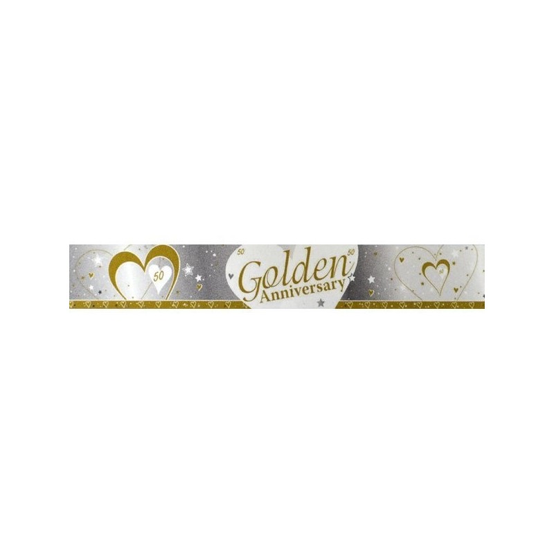 Creative Party 9 Foot Anniversary Foil Banner - Golden