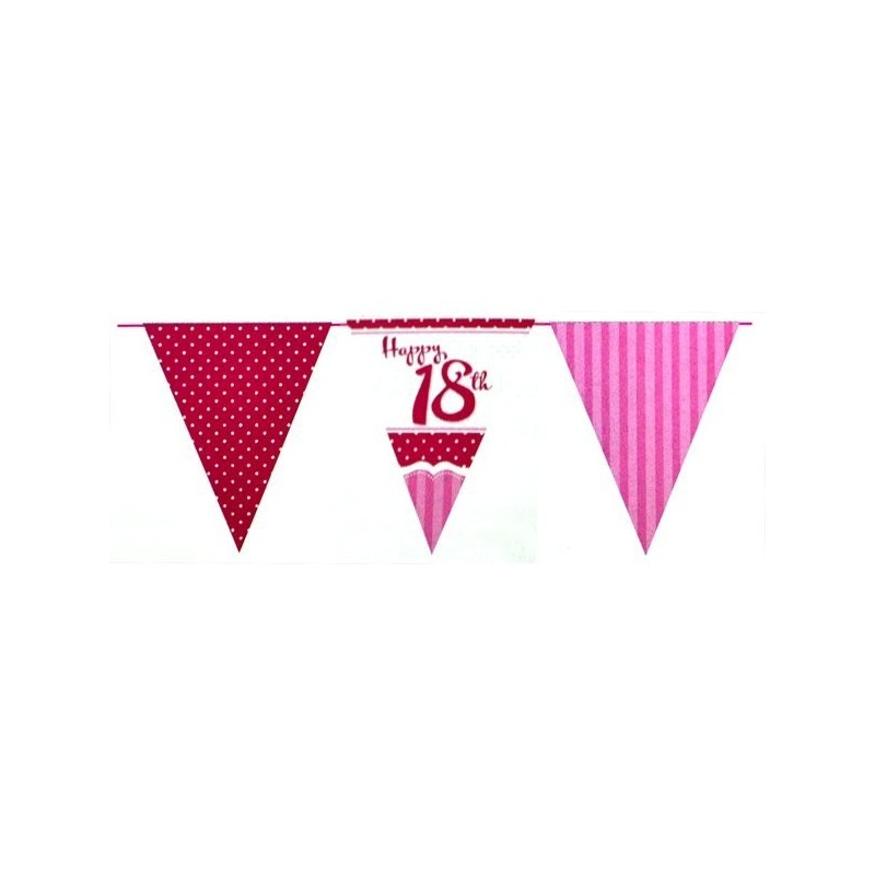 Creative Party 12 Foot Perfectly Pink Bunting - 18th
