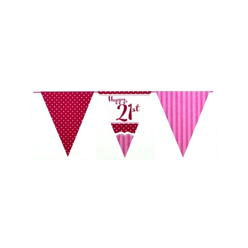 Creative Party 12 Foot Perfectly Pink Bunting - 21st