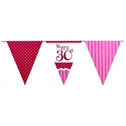 Creative Party 12 Foot Perfectly Pink Bunting - 30th