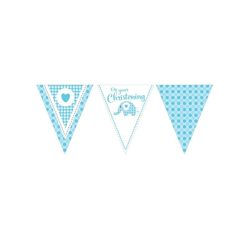 Creative Party 12 Foot Christening Banner - Elephant Blue