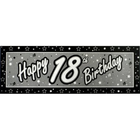 Creative Party Black Giant Banner - 18th