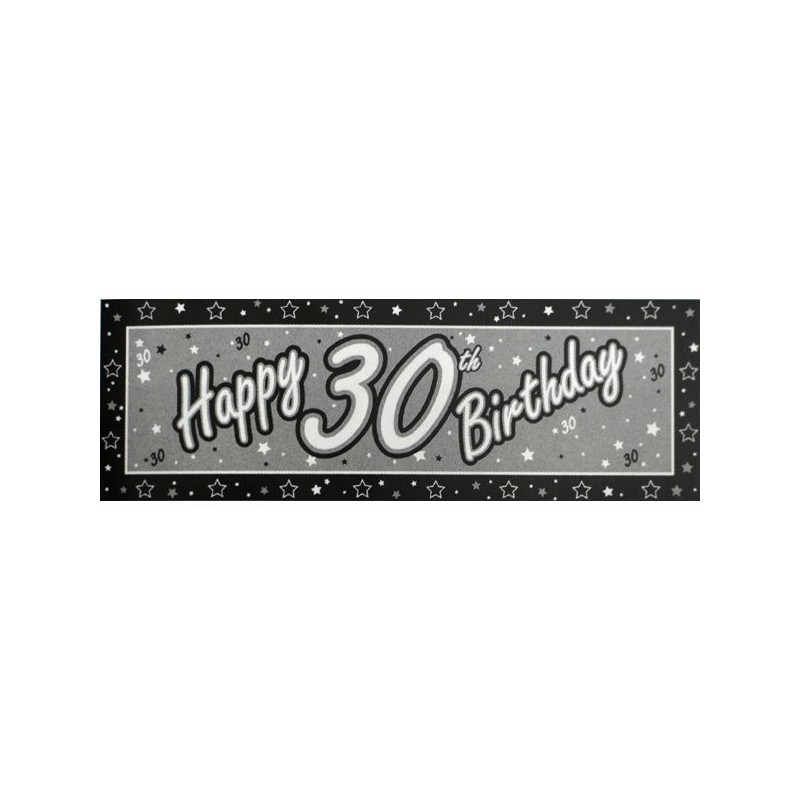 Creative Party Black Giant Banner - 30th