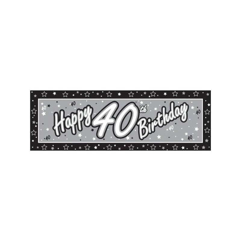 Creative Party Black Giant Banner - 40th