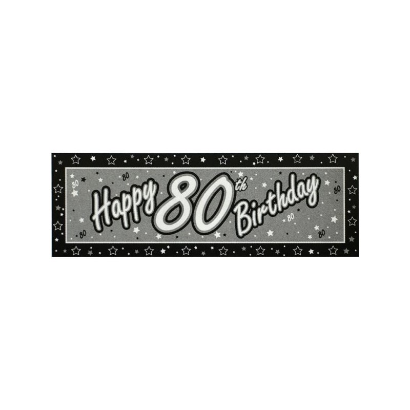 Creative Party Black Giant Banner - 80th
