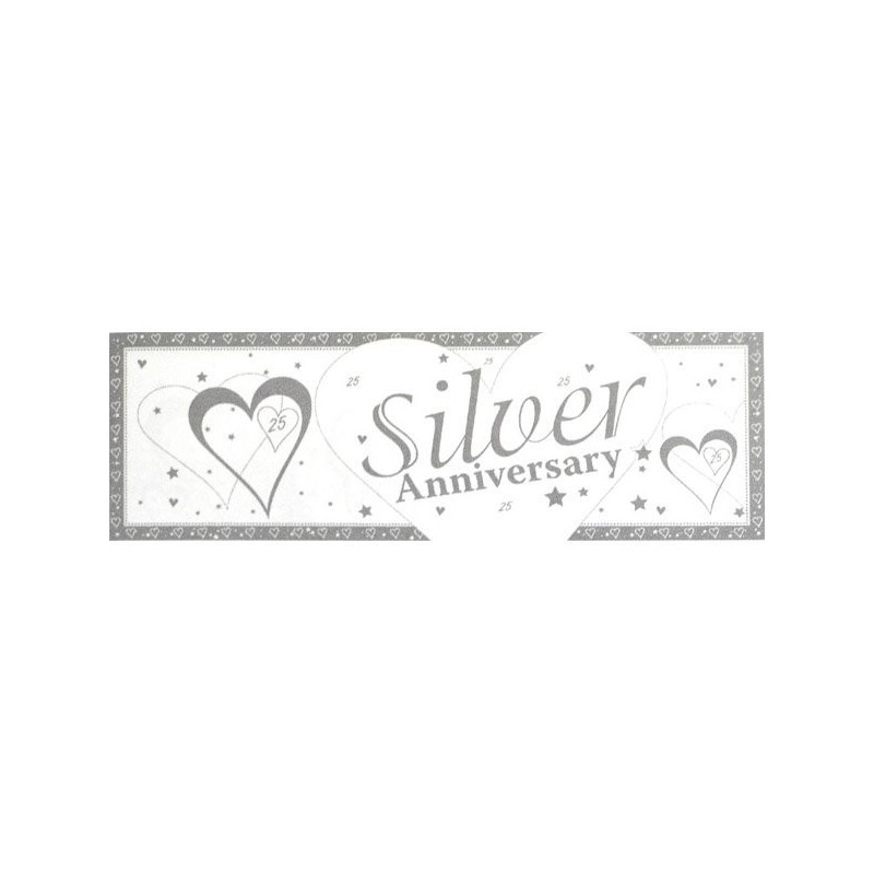 Creative Party Anniversary Giant Banner - Silver