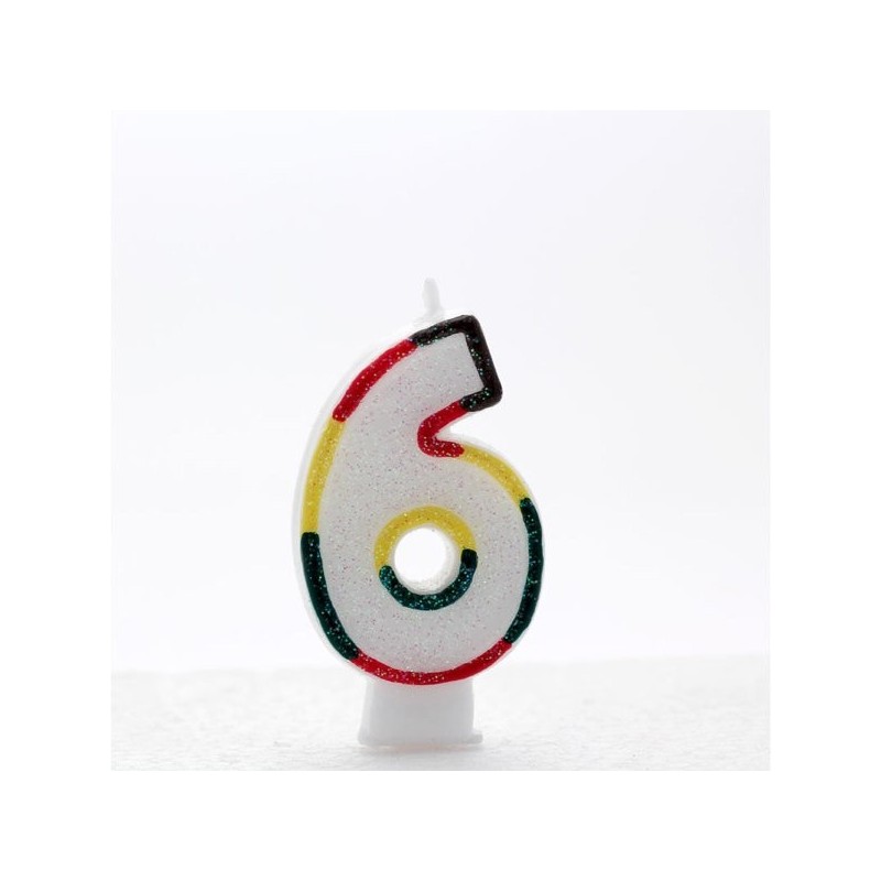 Apac Multicolour Number Candles - 6