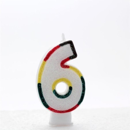 Apac Multicolour Number Candles - 6