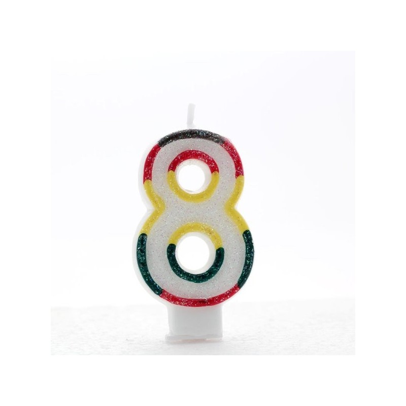 Apac Multicolour Number Candles - 8